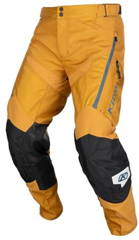 KLIM Pantaloni da moto fuoristrada da uomo Dakar nello stivale, Marrone Dorato - Petrolio, 50