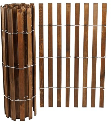 BOGATECO Holz Staketenzaun | Holz-Zaun 100 Hoch & 300 cm Lang | Lattennabstand 4-5 cm | Perfekt als Gartenzaun | Zaun Garten Steckzaun Holzzaun | Langlebige | Imprägniert