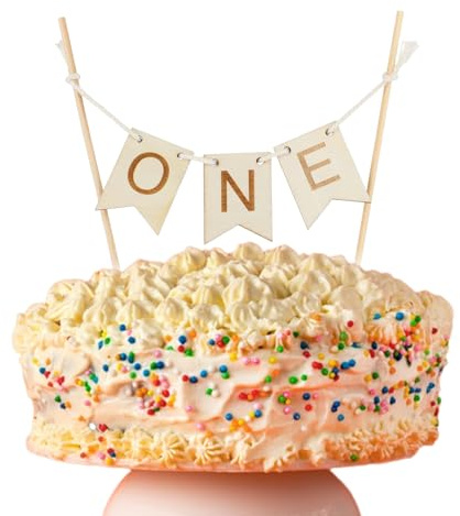 Cake Topper Geburtstag,Happy Birthday Tortendeko,Buchstaben Number Kuchen Deko Geburtstag,Cake Decoration aus Holz.Deko 1. geburtstag Junge und Mädchen,für Kindergeburtstag Decorations Topper-Banner