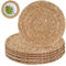 Set of 6 Round Woven Placemats, 33CM Rattan Placemats Natural Straw Dining Table Mats Round Wicker Place Mats for Kitchen Home Wedding Decor
