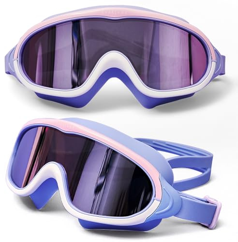Roarsome Kids Swimming Goggles - Polarised Anti-Fog, UV400 Adjustable Strap