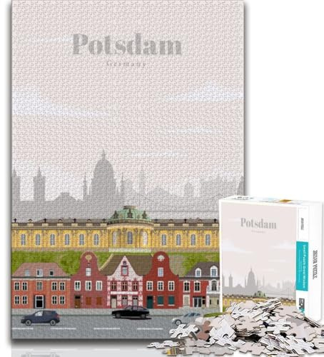 Reise nach Potsdam, Puzzle für Erwachsene, 1000 Teile, hilft dem Gehirn, süchtig machendes Spielzeug zu trainieren, um Geduld zu fördern, Eltern-Kind-Interaktion, 38x26cm