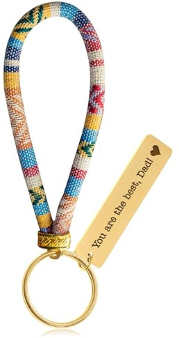 Made by Nami Boho Schlüsselanhänger Personalisiert mit beidseitiger Gravur Ich liebe Dich Geschenke für Freundin Frau Freitext und Symbole möglich 7.5 x 2.5 x 0,2 cm