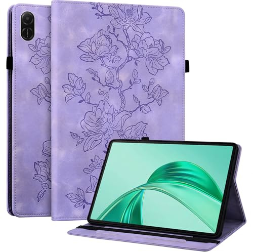 YHDXUYS Case for Honor Pad X8a/ X8b 11 inch 2024/2026 Tablet, Slim PU Leather Folio Cover with Multi-Angle Stand and Pen Holder, Purple