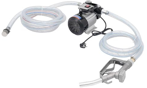 Pompe à gazole 230 V 550 W Pompe à fioul auto-amorçante 60 L/min, pompe de transfert de carburant avec pistolet distributeur et tuyau de 6 m, pompes à carburant pour véhicules, caravanes, navires