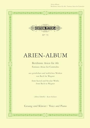 Aria Album for Contralto: mit Klavierbegleitung (Edition Peters)
