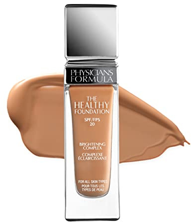 Physicians Formula - The Healthy Foundation SPF 20 - Long-wearing Foundation with Lightweight, Medium Coverage - with Brightening Complex, Hyaluronic Acid, Vitamin A, C& E Antioxidant Blend - MW2