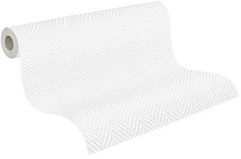 A.S. Création Papiertapete Struktura Unitapete einfarbig 10,05 m x 0,53 m weiß 597113 5971-13