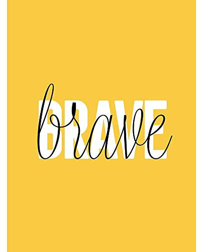 Wee Blue Coo Solide Einfache Worte Mutig Ungerahmter Druck 30x40 cm