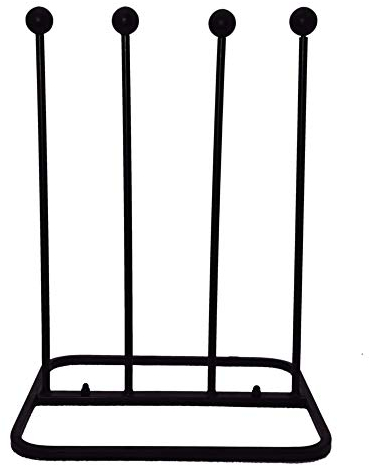 ARSUK Stiefelregal, Schuh-Regal für 2 & 4 Paar, Draussen Zur Platzsparenden Aufbewahrung, Metall, 45 x 34 x 5 Cm (Schwarz)