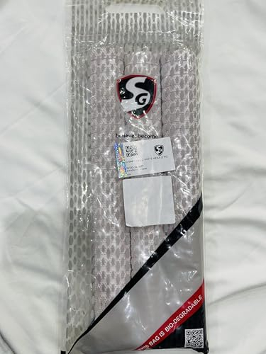 SG Hexa Cricket Bat Grip | 3 Pcs | Color: White | Size: Standard | Material: Rubber | Durable and Long lasting | Strong and Sturdy | Shock Absorption | Enhanced Performance