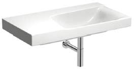 Keramag Xeno 2 Waschtisch, Ablagfläche Links, ohne Hahnloch, ohne Überlauf, 90x48 cm Weiss mit KeraTect, 500536011