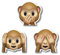 Magnet Me Up Emoticon-Magnetaufkleber, Motiv: Drei weise Affen, sehen kein Böse, hören Sie kein Böse, sprechen Sie nichts Böse, niedlicher Selbstausdruck, dekorativer Magnet für Auto, LKW, Kühlschrank