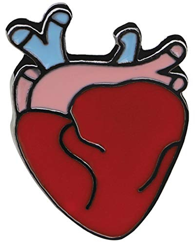 Medinc Broche en forme de cœur (multicolore, métal), cadeau médical cardiaque pour l'obtention d'un diplôme, les médecins, les infirmières et les professionnels de la santé, 16mm x 25mm, Métal