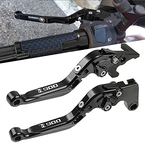 QJY-Motor Part-Store Z900 Einstellbar Bremskupplungshebel CNC Aluminium Für Z900 Z900RS 2017 2018 2019 2020 2021 2022- Schwarz