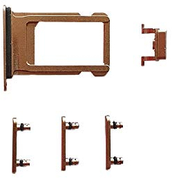 Smartex® GOLD Side Button + SIM Card Tray compatible with iPhone 8 / Power, Volume, Mute Button