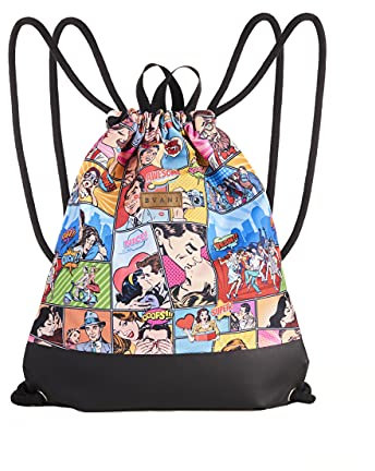 Bvani Rucksack turnbeutel damen mit Tasche und zusätzlichen Griffen (Pop-Art)