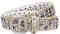 JasGood Damen Nieten Gürtel Funkelnden Strass Nieten Western Ledergürtel für Jeans Hosen,Gold,105cm(Passt Taille 65-75cm)