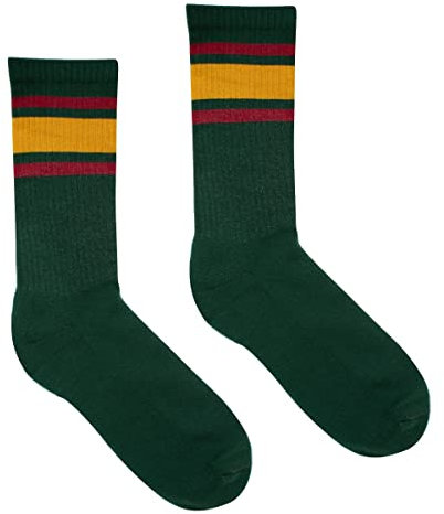 kabak Sportsocken Wadenlang Frottee 80er Retro Style Aerobic Laufen Yoga Unisex Farben Elastisches Bündchen Atmungsaktiv, Grün 36-41 EU