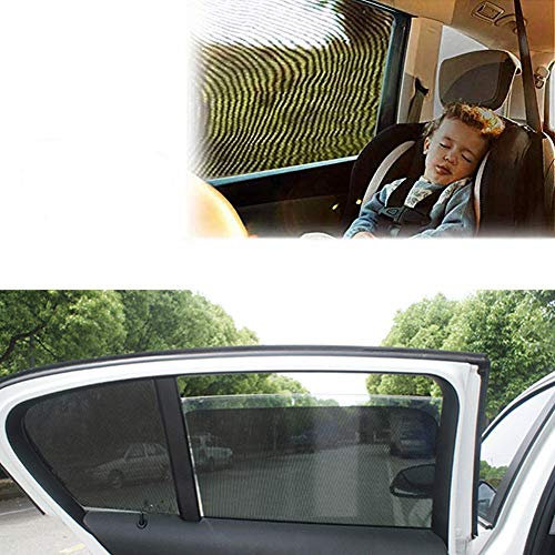 Parasol Coche Accesorio Coche Parasol del Parabrisas del Coche Sombrillas de Coche para bebé Antideslizante en Las Ventanas Coche de Sol Tonos Black,4pcs
