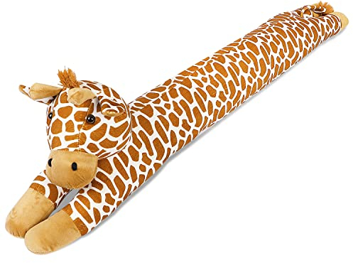 CERAYOU 91.4 cm robuster Zugluftstopper unter der Tür, niedliche Tierform, Tür- und Fenster-Zugluftschutz, um Energie zu sparen, dekorativer gewichteter Bodenisolationsstopper, Staubblocker, Giraffe