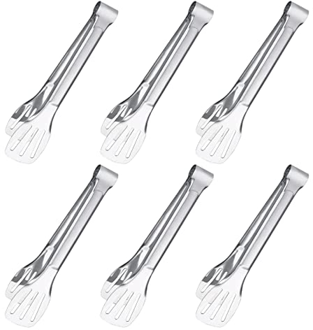 Sunenlyst Servierzange, 17,8 cm, Buffetzange, Edelstahl, Lebensmittelzange, kleine Servierutensilien zum Kochen, Unterhaltung, Salat, Grillen, Buffet, Toast und Steak von Sunenlyst