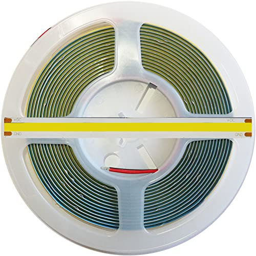 Mondo Strisce Led: Bobina da 5 metri senza Trasformatore, Alta Luminosità 5.000Lumen 1600Led 24V Luce Bianco Naturale 4500k. Striscia Led COB ip20 Strip