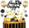 Deko 13. Geburtstag Junge Schwarz Gold Tortendeko Glitzer Happy 13th Birthday Cake Topper für 13 Jahre Alt Geburtstagsparty Kuchen Kuchendeckel Cupake Topper Party Dekoration