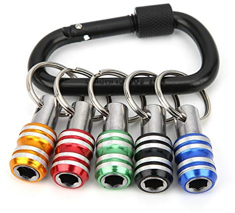 Porte-Foret Porte-clés Robertson 5Pcs Porte-clés Tournevis Porte-Embouts Aluminium Tournevis Accessoires Alliage 3Slot 1 4In Outil de Dégagement Rapide