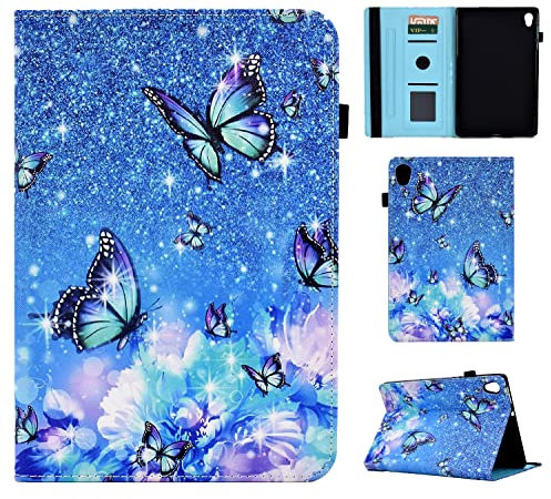 Vaitasy Funda para Lenovo Tab M10 HD 2nd Gen 10.1 Pulgadas (TB-X306F/ TB-X306X), Ranura para Tarjeta con Función Soporte Carcasa M10 HD 2nd Generación 10.1 - Mariposa
