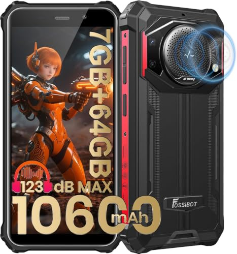 FOSSiBOT F101P Smartphone outdoor 10600 mAh 5,45 schermo HD Cellulare resistente senza contratto Android 13 7 GB RAM + 64 GB ROM Fotocamera 24 MP Impermeabile Antipolvere 4G Dual Sim IP68/IP69K/OTG