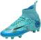 VTASQ Boys' Football Boots Kids Girls Turf High Top Spikes Non-Slip Junior Soccer Shoes Sports Shoes Soccer Athletics Training Shoes Outdoor Sneakers for Unisex Cyan 5UK