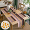 Tischläufer Modern Wohnzimmer 40x140cm und 4er Set Platzsets Tischsets Abwaschbar Braun und Grau Leinenoptik Tischläufer Vintage Tischläufer Landhausstil Tischläufer Outdoor Wetterfest Platzset