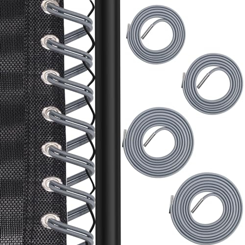 COITEK Ersatzkordel für Zero Gravity Stuhl, universelle elastische Reparaturschnur für Liegestuhl, Ersatz-Schnürsenkel für Lounge, Bungee-Strandkorb, silberfarben, 4 Stück