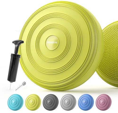PROIRON Ballsitzkissen, Balance Pad 34cm, Noppenkissen für aufrechte Körperhaltung, Fitness, Gleichgewichts- und Krafttraining inkl. Pumpe (Gelb)