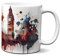 Hustling Sharks® Tasse mit Spruch - London - Geschenk Kaffeetasse - 330ml Spülmaschinenfest,Skyline, Pastell, bunt, Geschenke