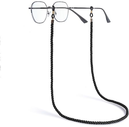 Payivsve Brillenband Sonnenbrillenband, Langes Brillenband für Sonnenbrillen&Presbyopie, Brillenkette für Brille zum Umhängen, Anti-drop, Schwarz