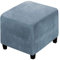XGANGM Maßgeschneiderte Samt Ottomane Schonbezug Hockerbezug Quadratisch Klein/Mittel/Groß Stretch Husse Hocker Sofa Überzug (kontaktieren Anpassung),Gray Blue,1large