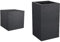EDA - Pot Carré 50 cm Volcania 57 L - Décor Imitation Pierre - Double Paroi - Zone de Réte & Pot Carré Haut Volcania'Up 36 L - Décor Imitation Pierre - Simple Paroi - Zone de Rétention