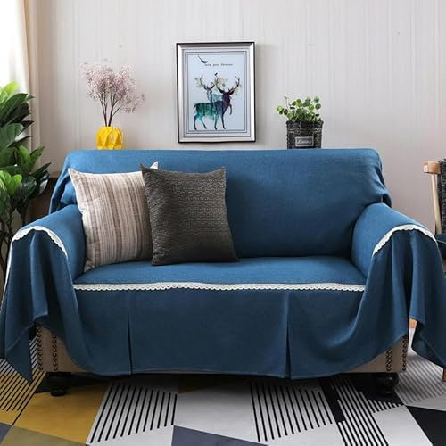 THAYLA 200-350 * 215CM Sofa Abdeckung Mit Rüschen Lila Bambus Joint Spitze Baumwolle leinen Sofa Abdeckungen 1/2/3/4 sitzer Couch Abdeckungen Sofa Protector,