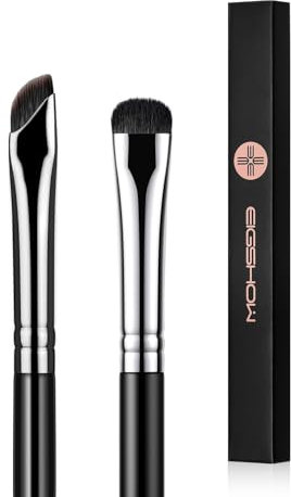 EIGSHOW Augenpinsels, Feiner Winkliger Eyeliner Pinsel, Lidschatten Smudge Pinsel, Schminkpinsel Set Kosmetikpinselset für Eyeliner Lidschatten (E865&E806)