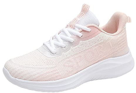 Best Boxing Day Sales Womens Trainers Wide Fit Wedge Trainers Lightweight Lace up Arch Suppport Running Shoes Casual Non-Slip Gym Sneakers Womens Work Shoes Lawn Bowls Pink