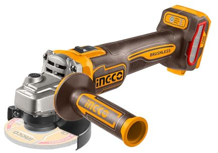 INGCO 20V Cordless Angle Grinder (Body Only) 115mm 1200W, Brushless Motor, Cordless Grinder Tools 9000RPM 3 Variable Speed CAGLI221153