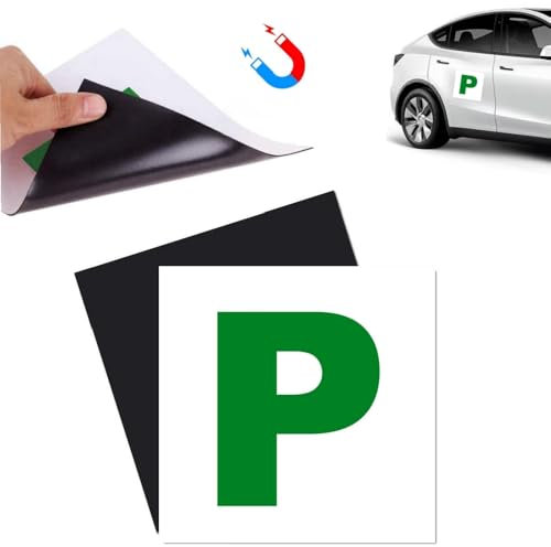 Fully Magnetic P Plates, 2 Pack Waterproof P Plates New Driver, Magnetic P Plates New Driver UK for New Drivers, Learner & Passed