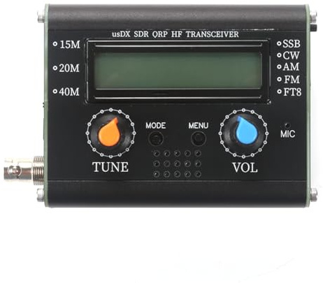 Pluuttiem Émetteur-Récepteur Radio Portable à Ondes Courtes Émetteur-Récepteur USDX SDR QRP Équipement Radio Amateur à 3 Bandes avec Microphone à Main