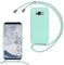 SLWYF Compatible with Samsung Galaxy S8 Crossbody Lanyard Case, Liquid Silicone Protective Phone Case with Strap Adjustable Neck Cord Necklace Soft Cover for Samsung Galaxy S8, Mint Green