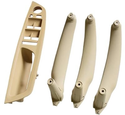 mcctrwwb Inside Interior Driver Sider Door Handle Car Front Rear Interior Door Handle Inner Panel Pull Trim/Fit for BMW E70 E71 X5 X6 2007-2014 LHD Automotive Side Interior Door Handle(Beige 4PCS)