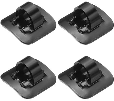 sourcing map 4pcs Bicycle C-Clips Clamps Housing Hose Guide Brake Derailleur Shift Cables with Adhesive Seat for MTB, Black