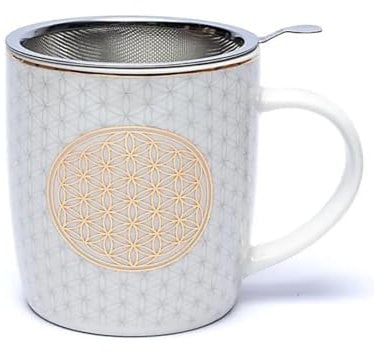 Coco Papaya Mug infuseur à thé 400ml | Décor fleur de vie