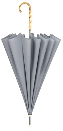 BLMAGS Stick Semi-Automatico ombrelloni 16 costolette ombrelloni retrò a Base di ombrelloni in bambù Manico Curvo a Bastone ombrelloni